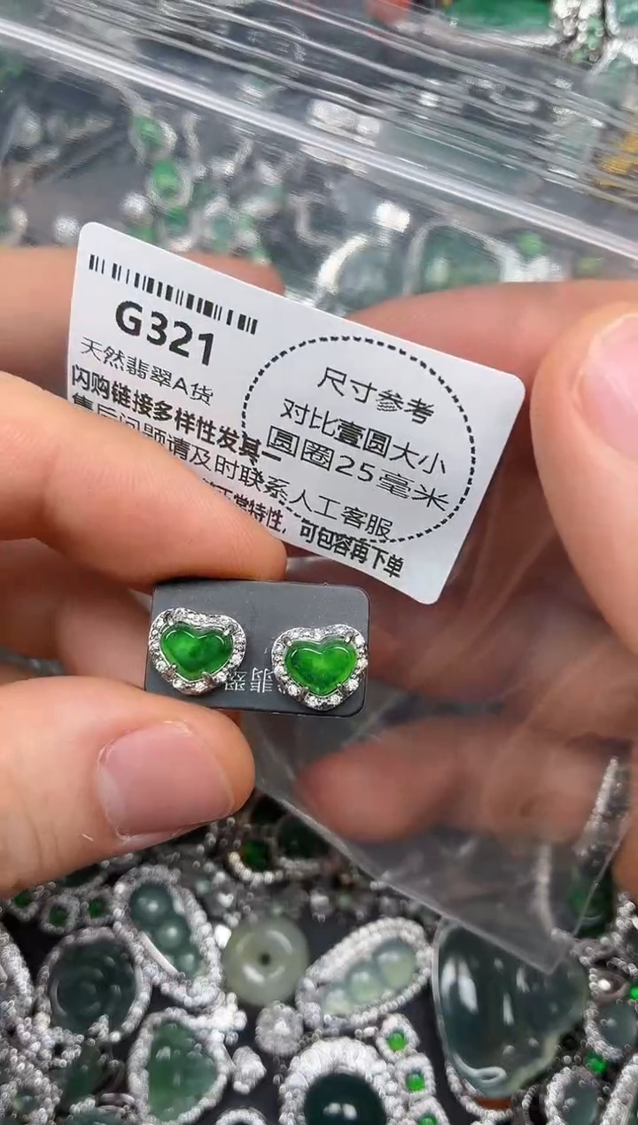 颈饰未镶嵌翡翠G321耳钉