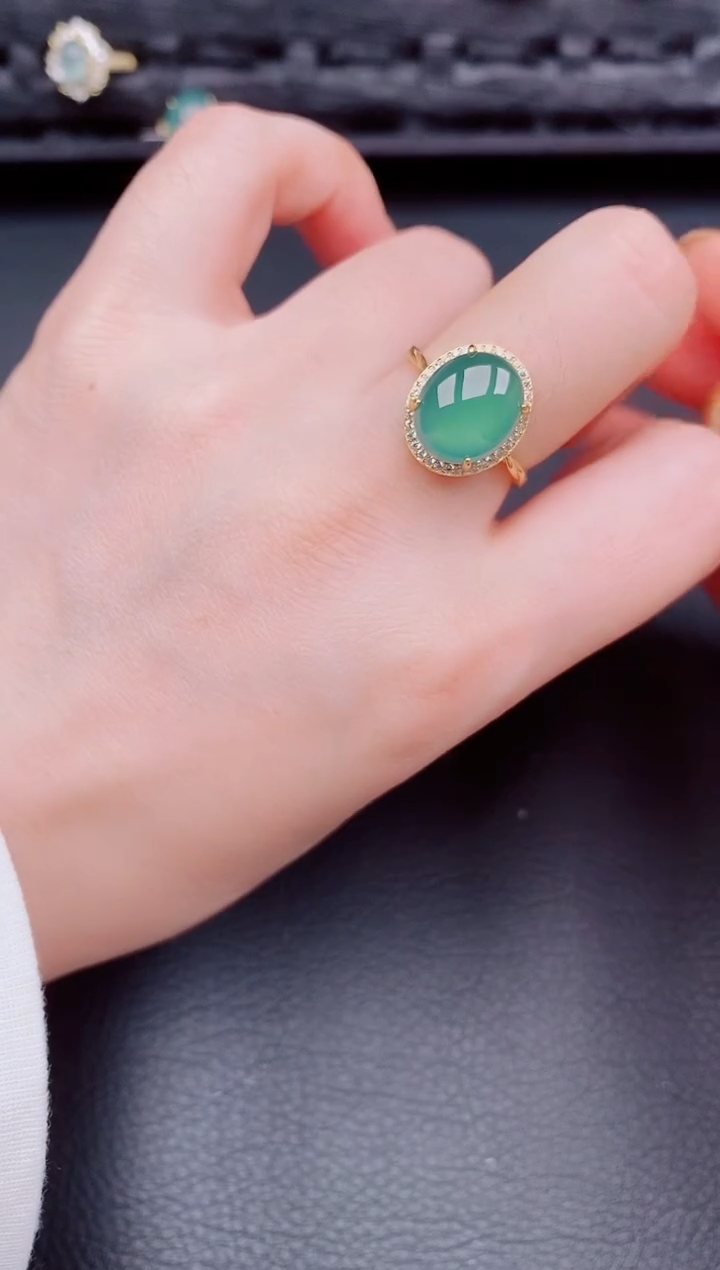 【闪购商品】翡翠戒指银S925镶嵌天然a货翡翠188