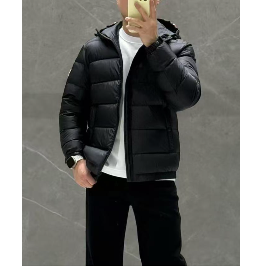 【名品汇】欧货冬季新款时尚休闲简约男士连帽羽绒外套