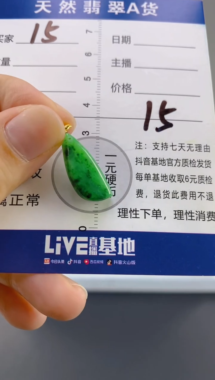 【闪购商品】翡翠颈饰18K金镶嵌天然A货翡翠