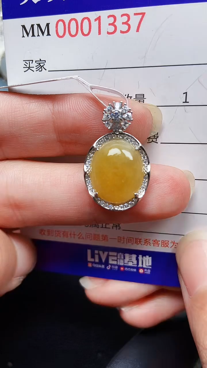 颈饰银S925镶嵌翡翠1337