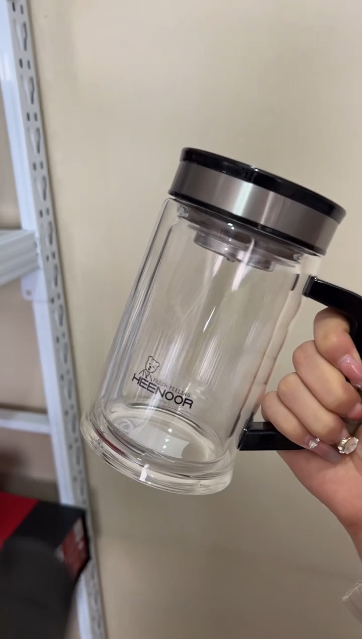【闪购商品】双层把手高档420ml高硼硅茶杯