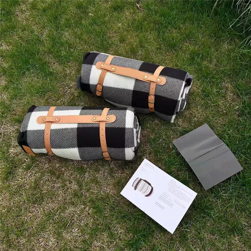 【俐32】盒装格子野餐垫防潮垫加厚户外餐垫