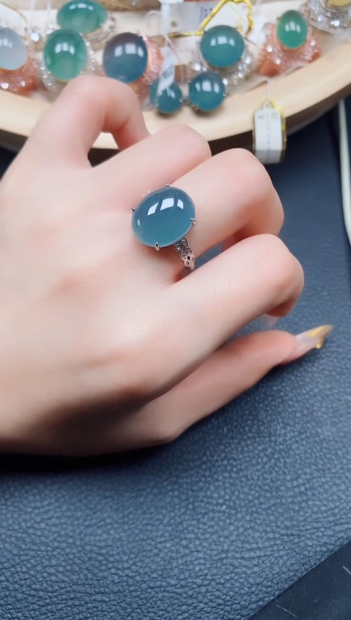 【闪购商品】翡翠戒指银S925镶嵌翡翠