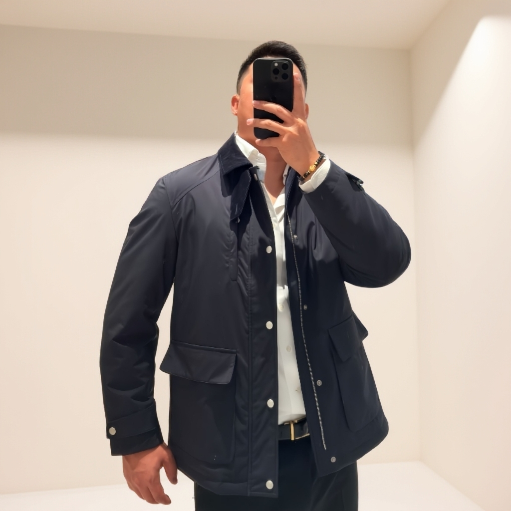 冬季休闲商务短款夹克鹅绒翻领羽绒服