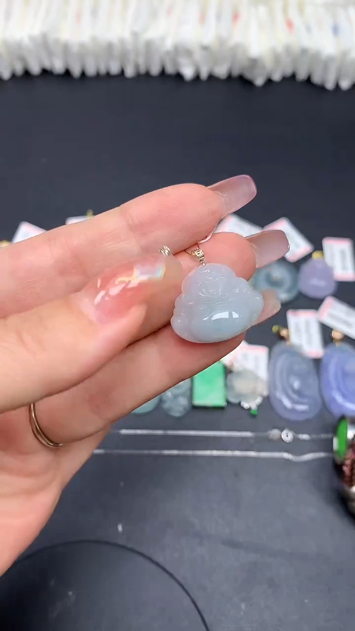 翡翠18K金镶嵌吊坠(不含链)MS193897