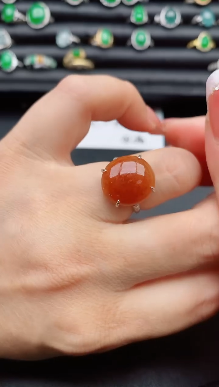 【闪购商品】翡翠戒指银S925镶嵌321312