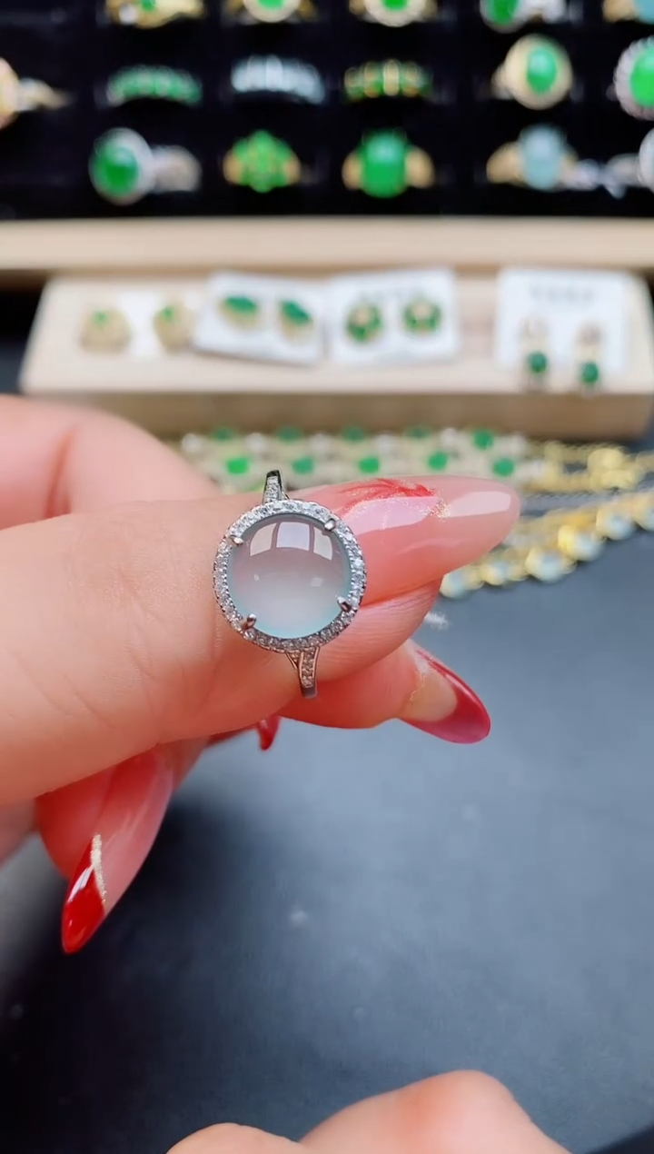 【闪购商品】翡翠戒指银S925镶嵌508505