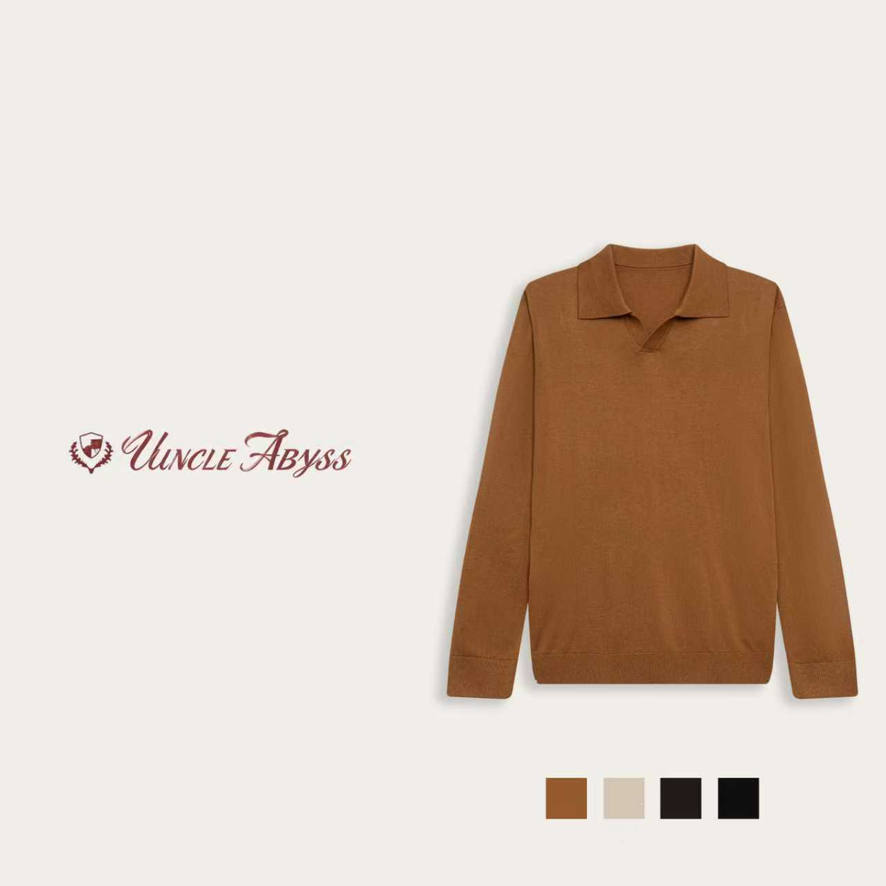 UNCLEABYSS 高定男装 秋冬高定山羊绒混纺打底针织衫【ZK6614】