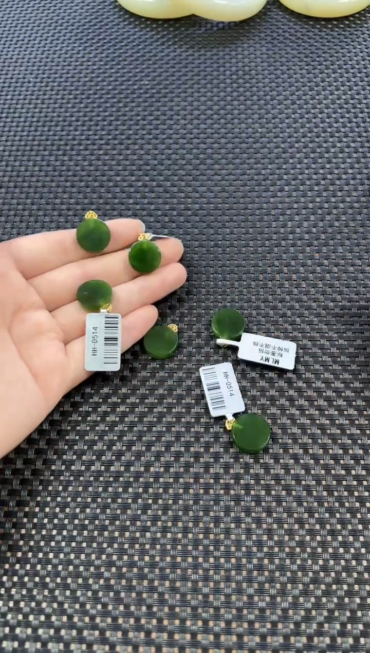 和田玉18K金镶嵌颈饰（多样性发一件）0514