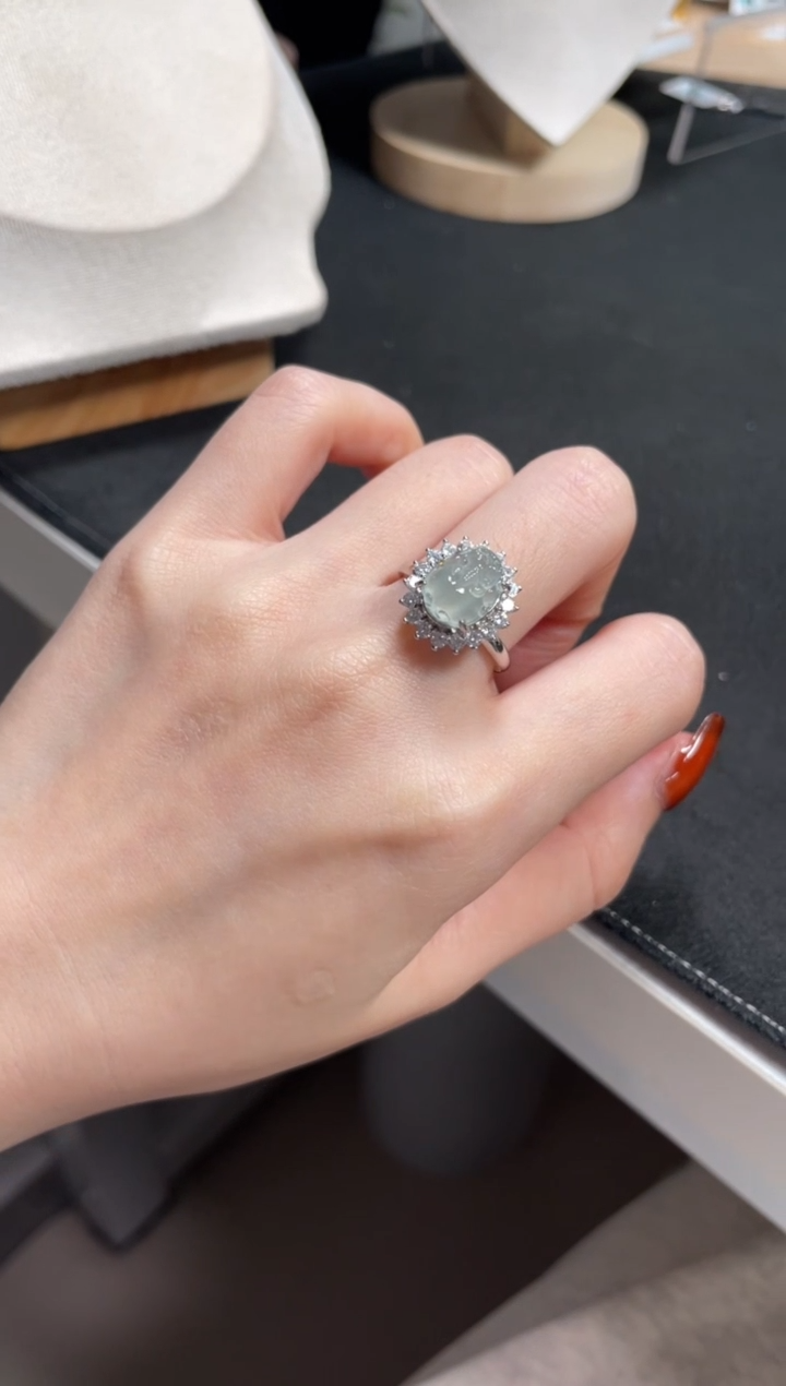 【闪购商品】翡翠戒指银S925镶嵌11111