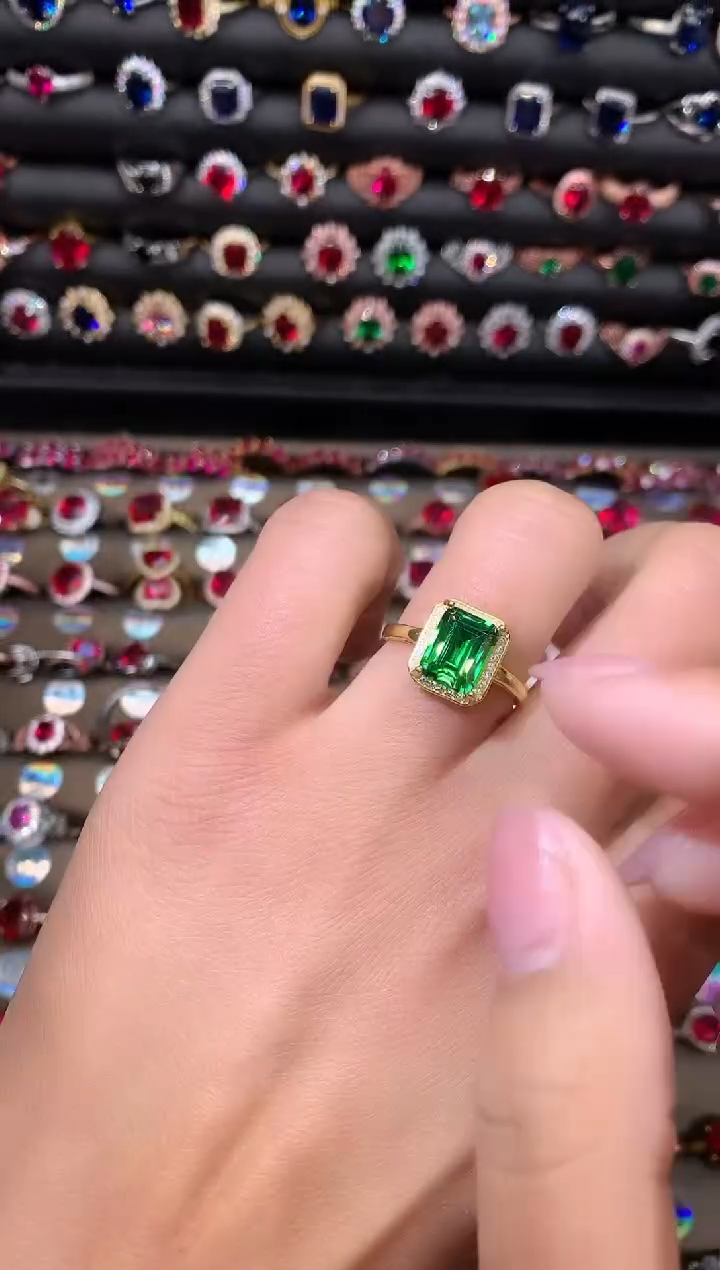 【闪购商品】透辉石戒指银S925镶嵌79