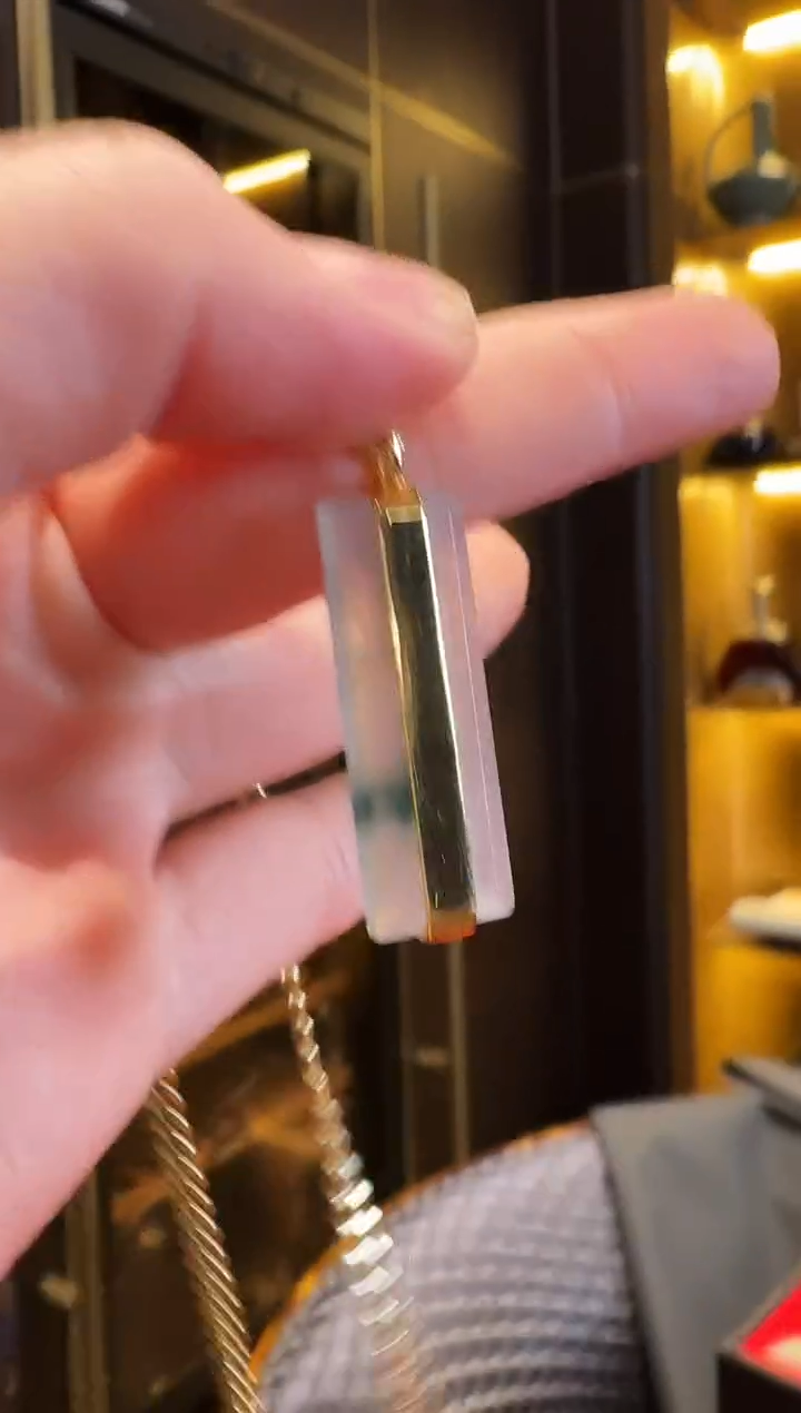 吊坠(不含链)18K金镶嵌翡翠吊坠