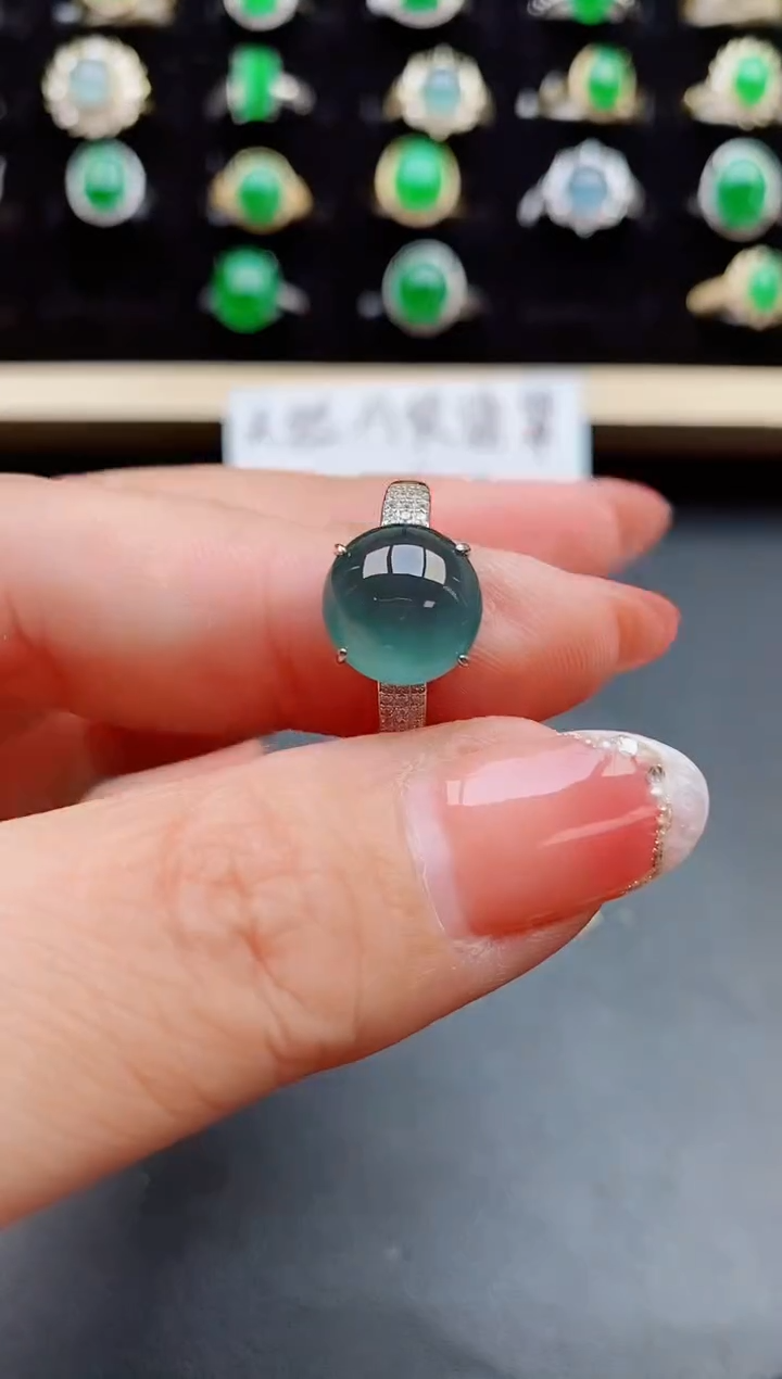 【闪购商品】翡翠戒指银S925镶嵌0800