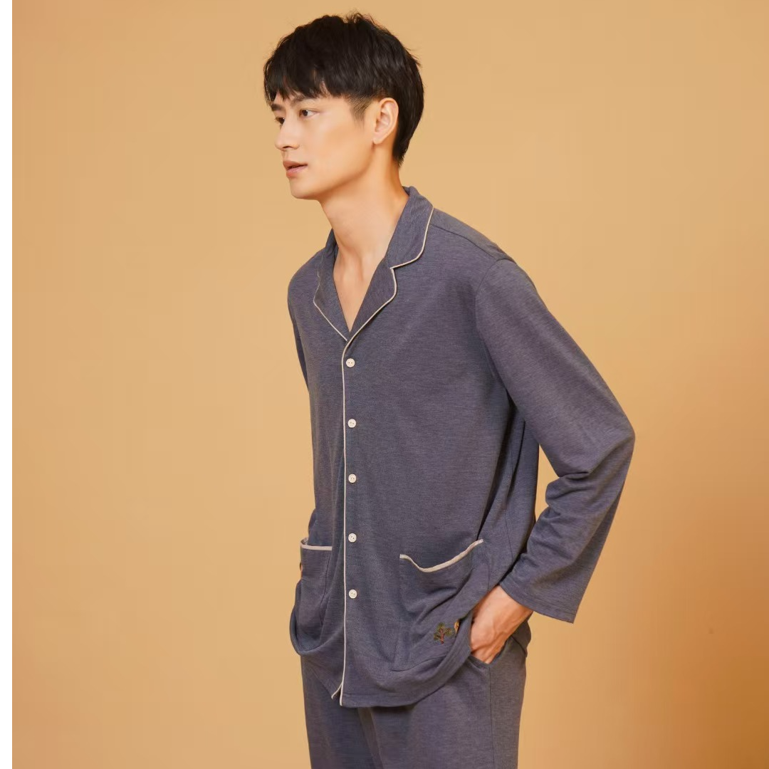 男士薄德绒保暖长袖长裤家居服