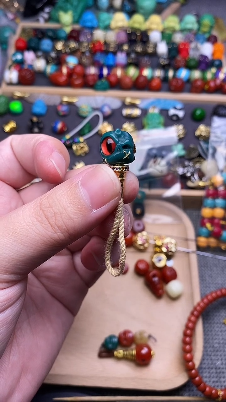 手工艺品琉璃怒目呆分体三通 单个发