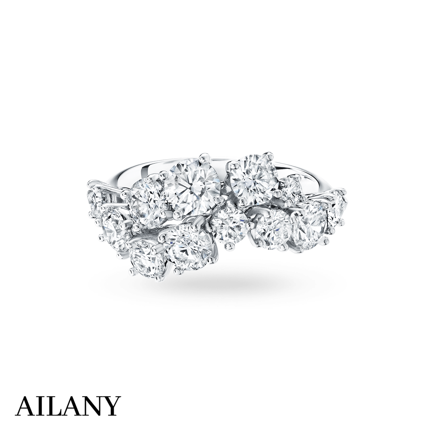 实验室培育钻石【定制】HW闪烁星群培育钻石排戒PT950 铂金