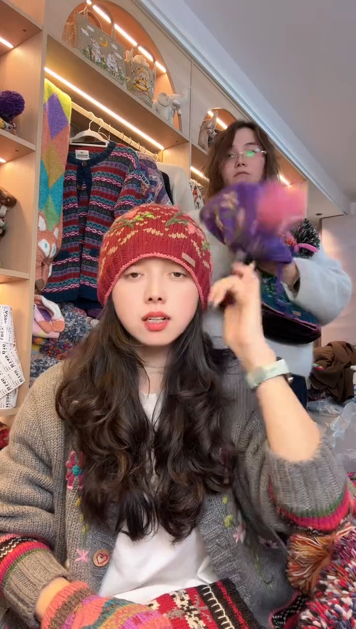 纯棉美利奴安哥拉丸子帽