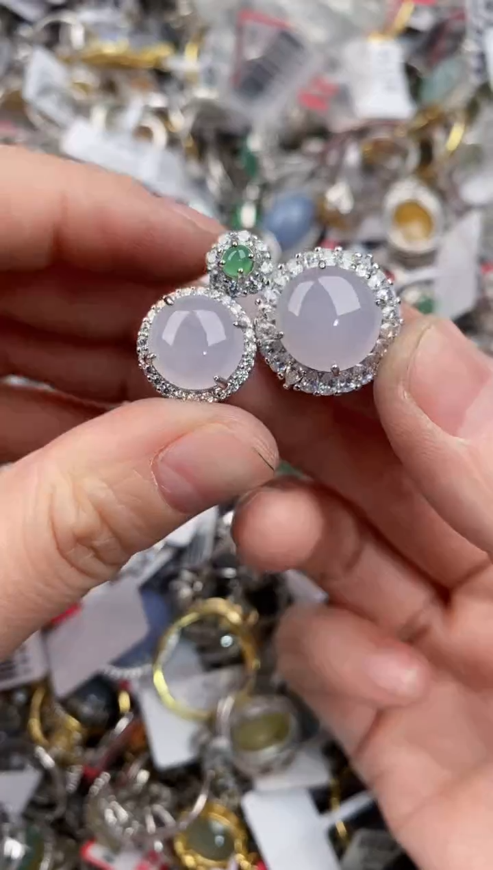 银S925镶嵌戒指翡翠12   10