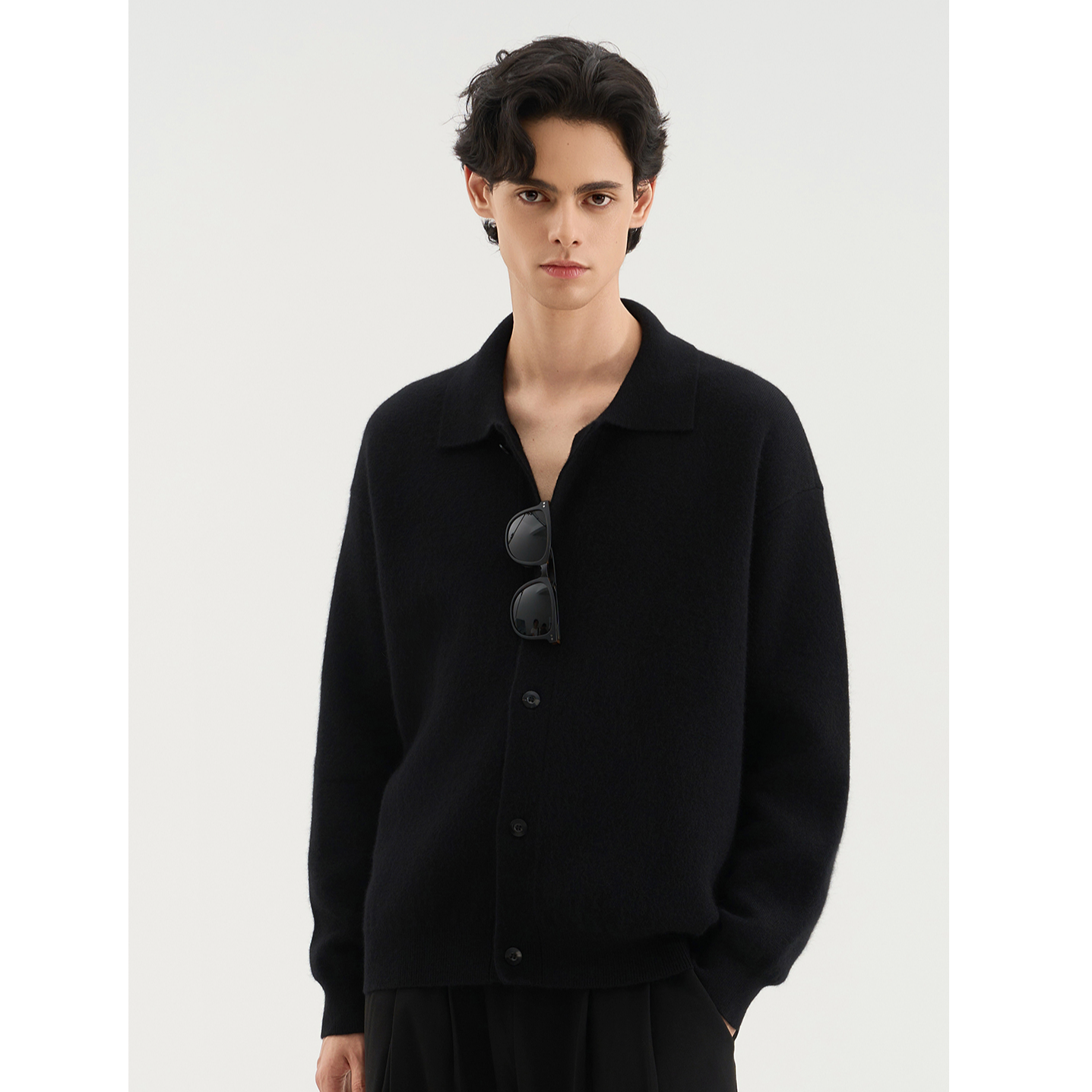 CityDay【楠哥】静奢黄金兔绒精纺羊毛老钱风松弛微阔翻领毛衣男M17