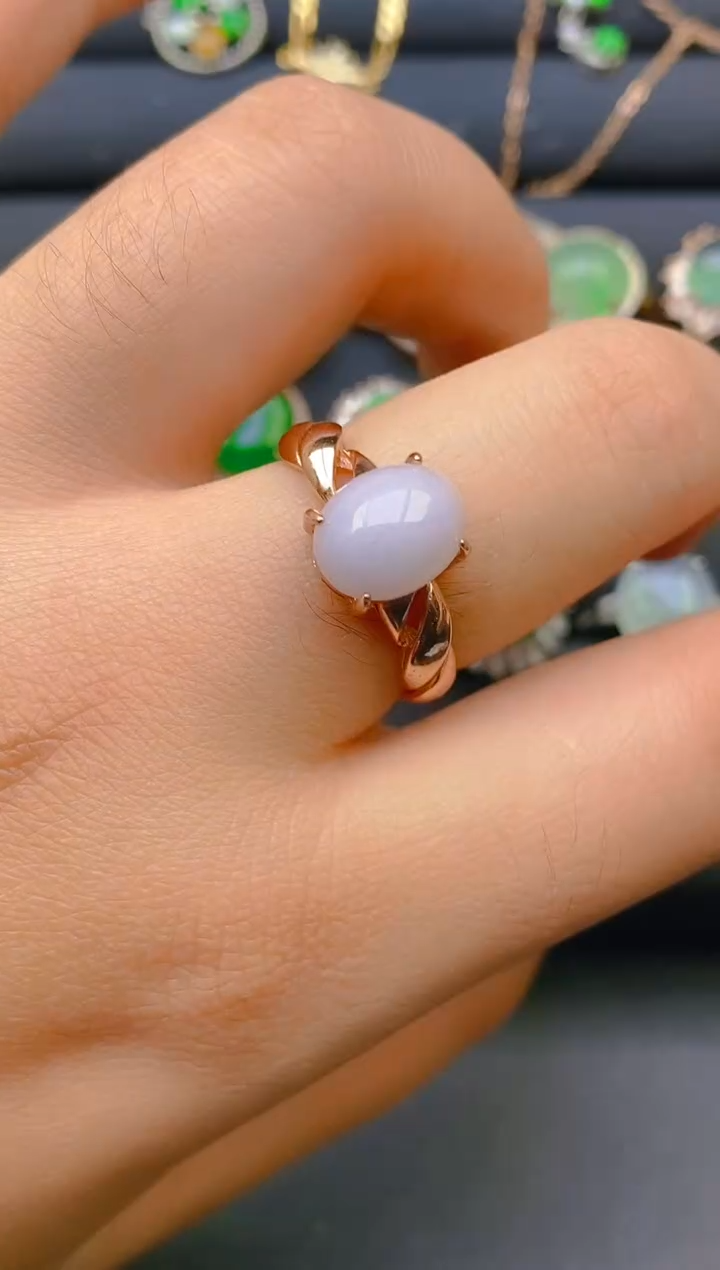 【闪购商品】翡翠戒指银S925镶嵌天然A货翡翠1