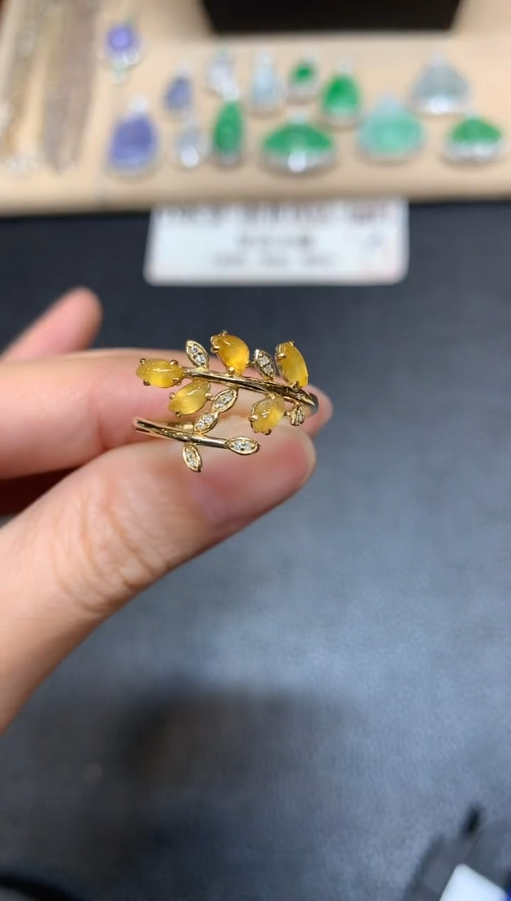 翡翠戒指18K金镶嵌【24小时鉴赏期