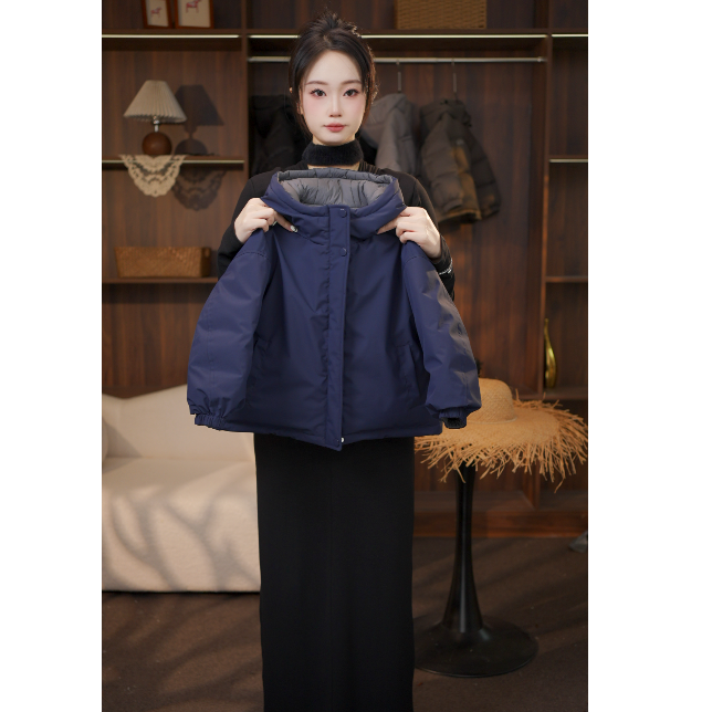 【双倍充绒】儿童冬季新款两面穿加厚男女童百搭连帽白鸭绒羽绒服