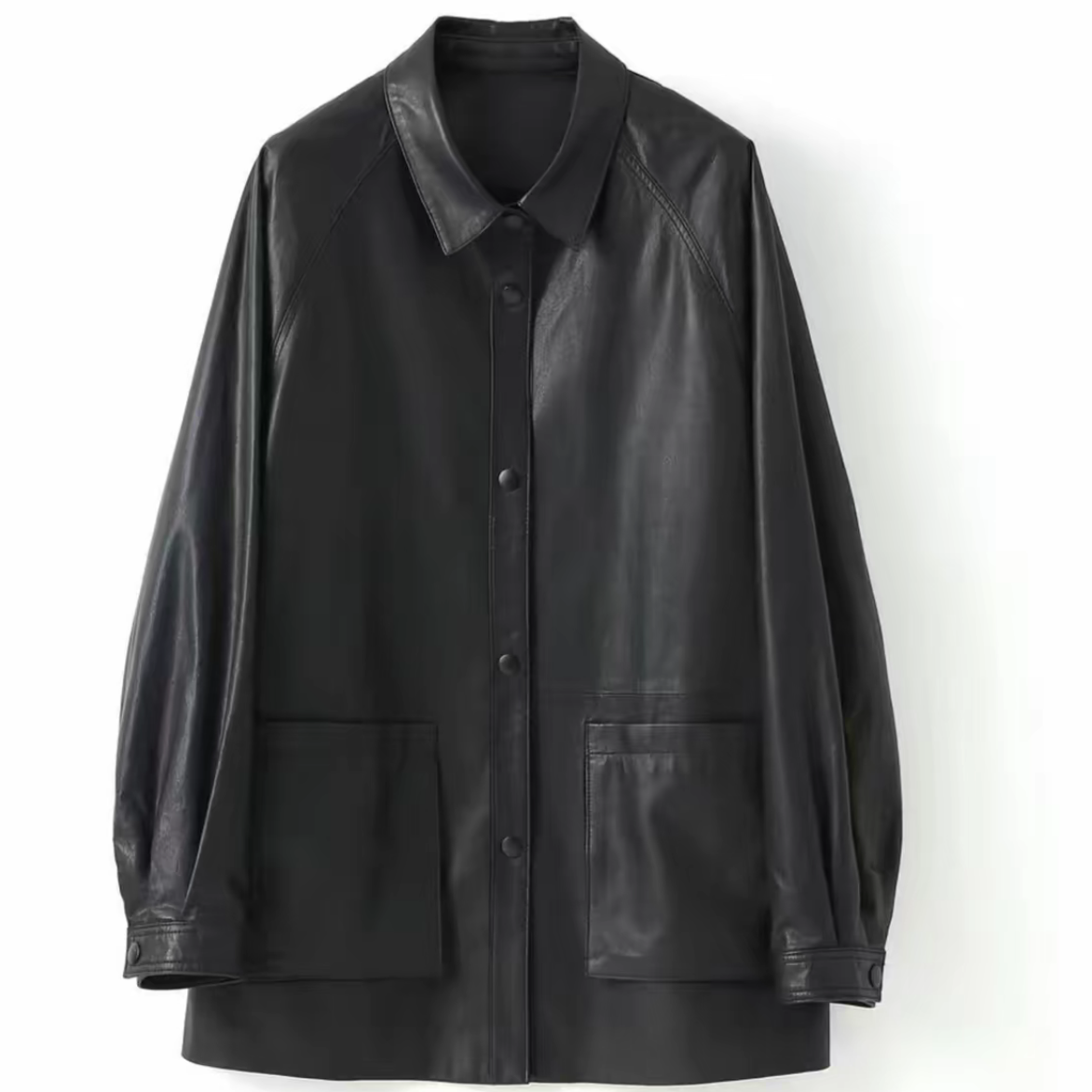 （V姐推荐）西班牙绵羊皮真皮皮衣休闲时尚宽松