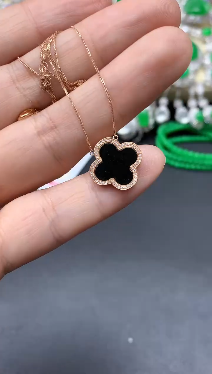 颈饰18K金镶嵌翡翠279-中国好珍宝