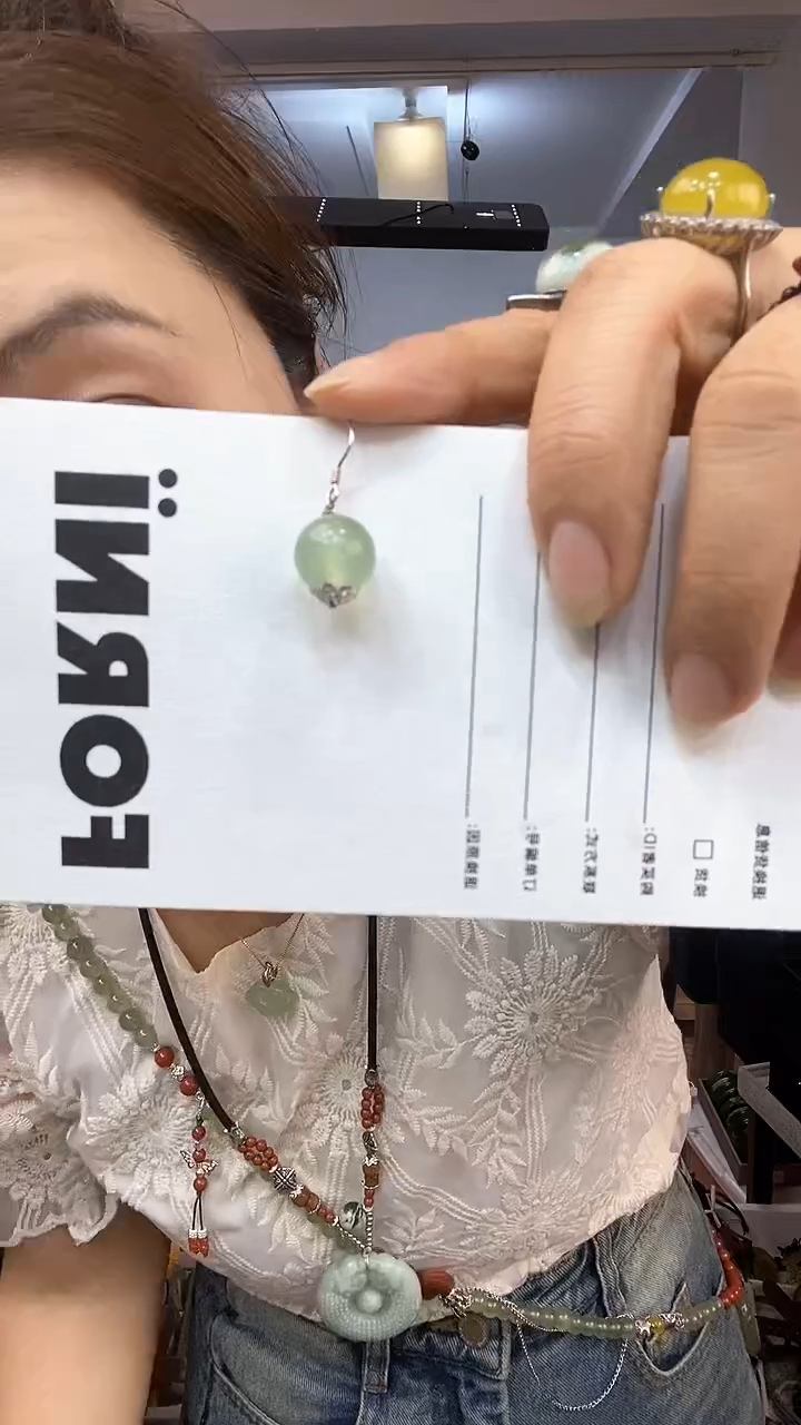 【闪购商品】岫玉耳坠银S925镶嵌多样性发货其中之一