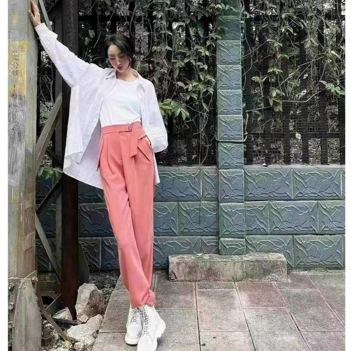 阿家粉色束脚裤（不退换）5100247