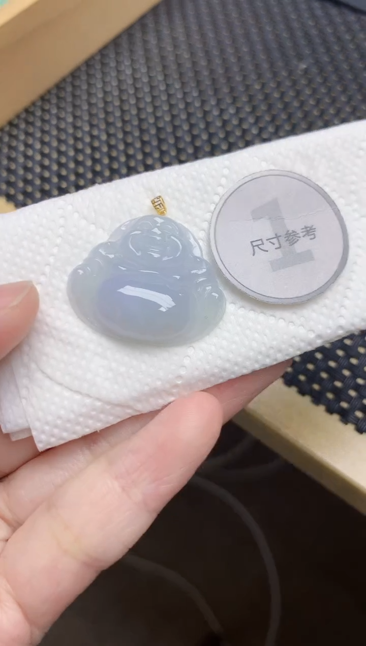 颈饰18K金镶嵌翡翠天然缅甸A货翡翠