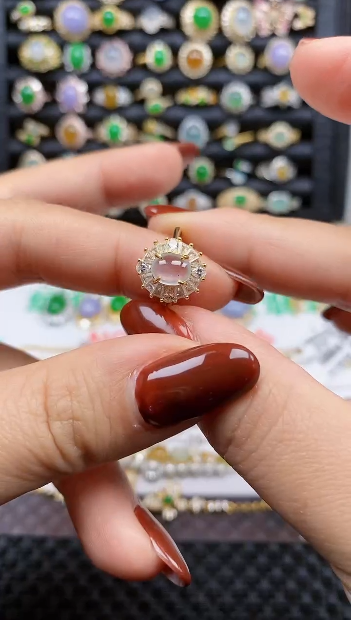 银S925镶嵌戒指翡翠128