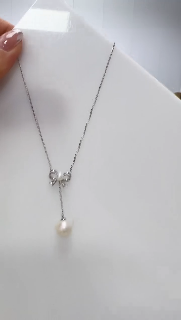 【闪购商品】淡水珍珠DA银S925镶嵌套链 B608