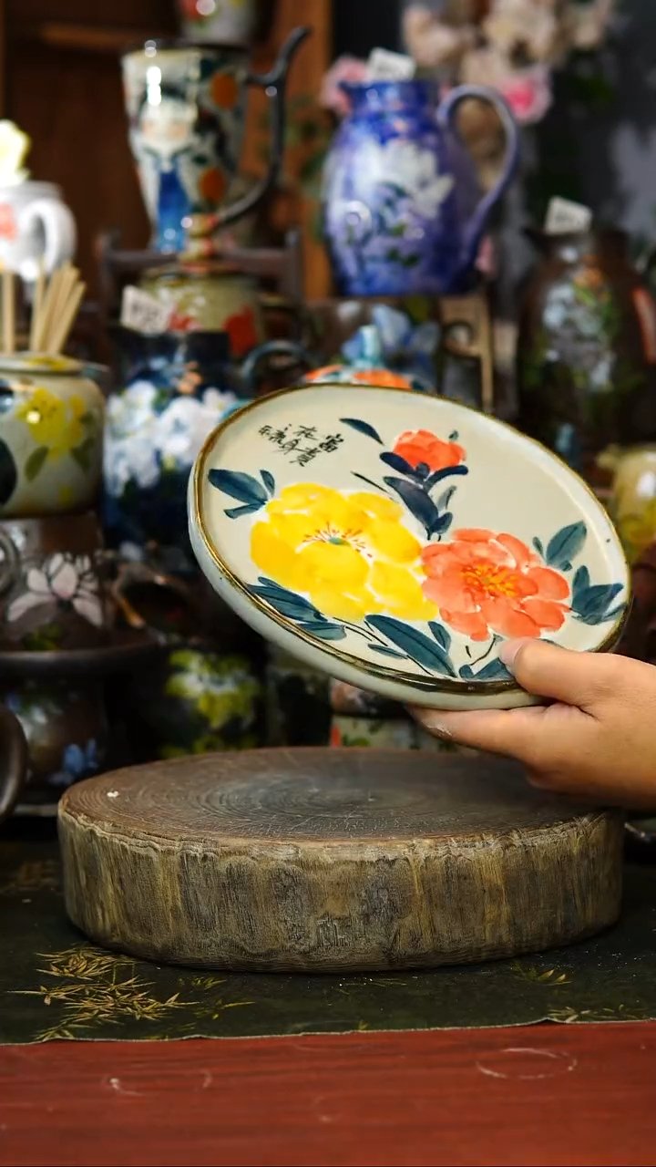 花瓶/杯子/碗微瑕130号景德镇手工手绘釉下彩