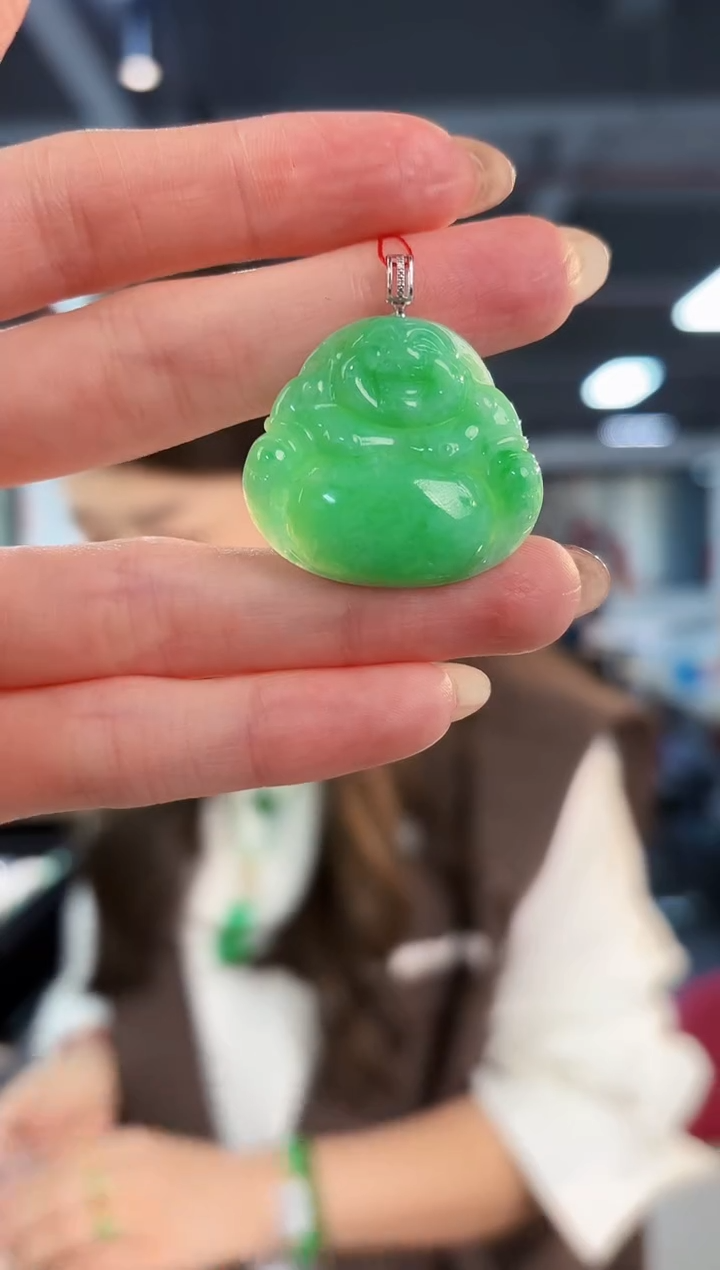 【闪购商品】翡翠颈饰18K金镶嵌缅料A货/支持复检/一件