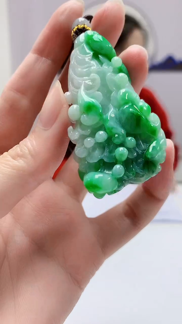 【闪购商品】定制翡翠未镶嵌4902zm-毛货挂件263白菜