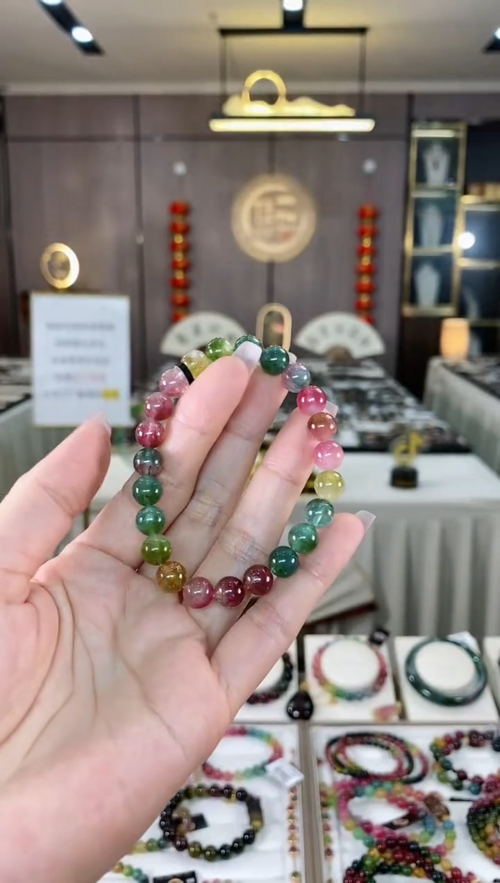 【闪购商品】碧玺西瓜单圈手串8mm+未镶嵌（多样性发一条）hon