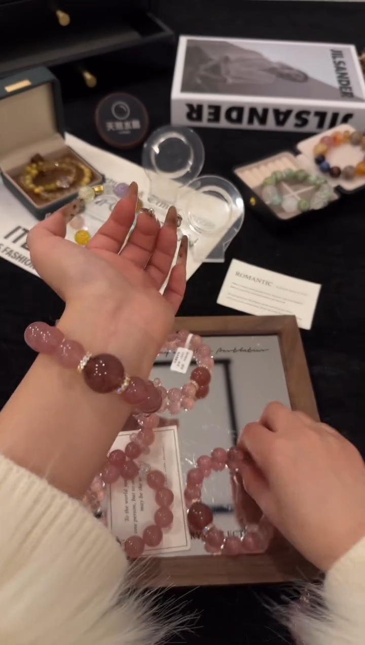 合金手链水晶草莓晶x3645