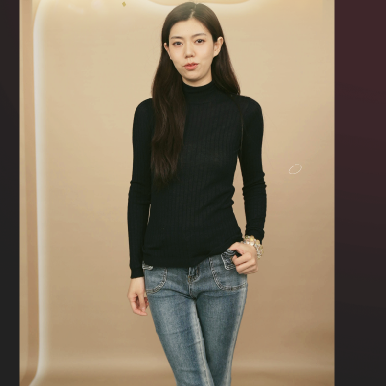 95新 DIOR/迪奥 高领毛衣34码藏蓝色/250408WGYGDA4