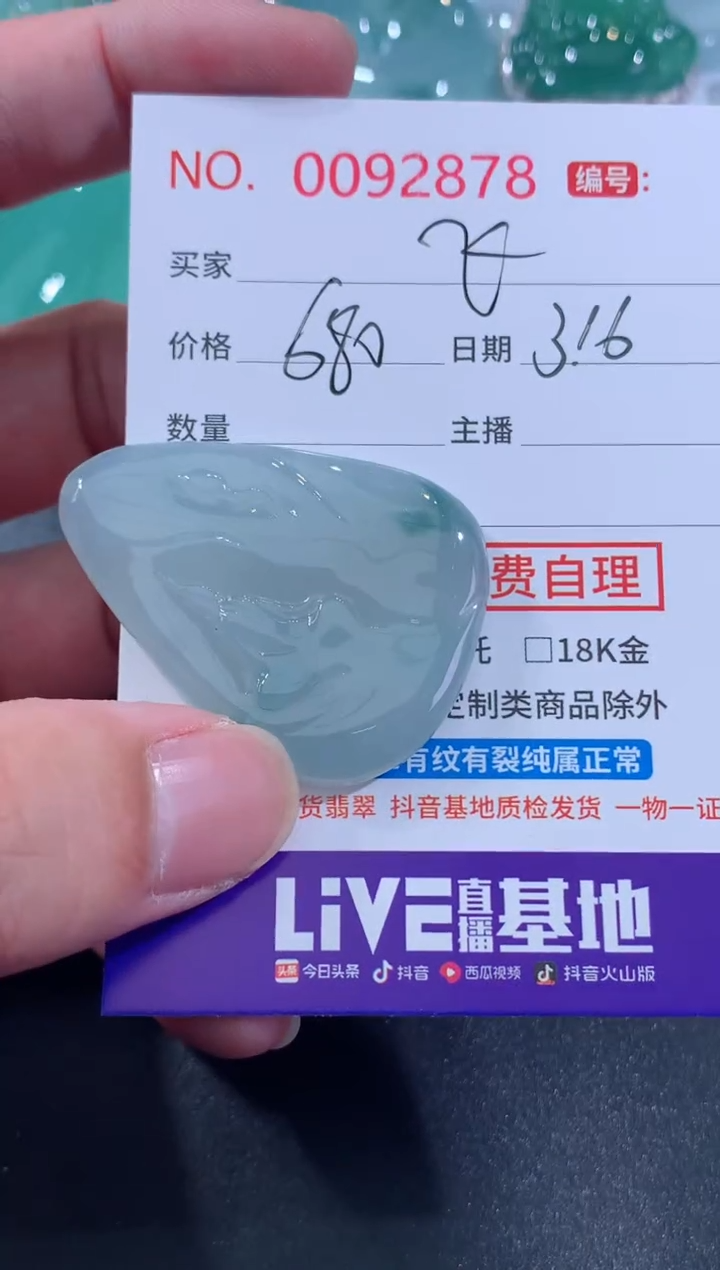 【闪购商品】翡翠未镶嵌颈饰飞