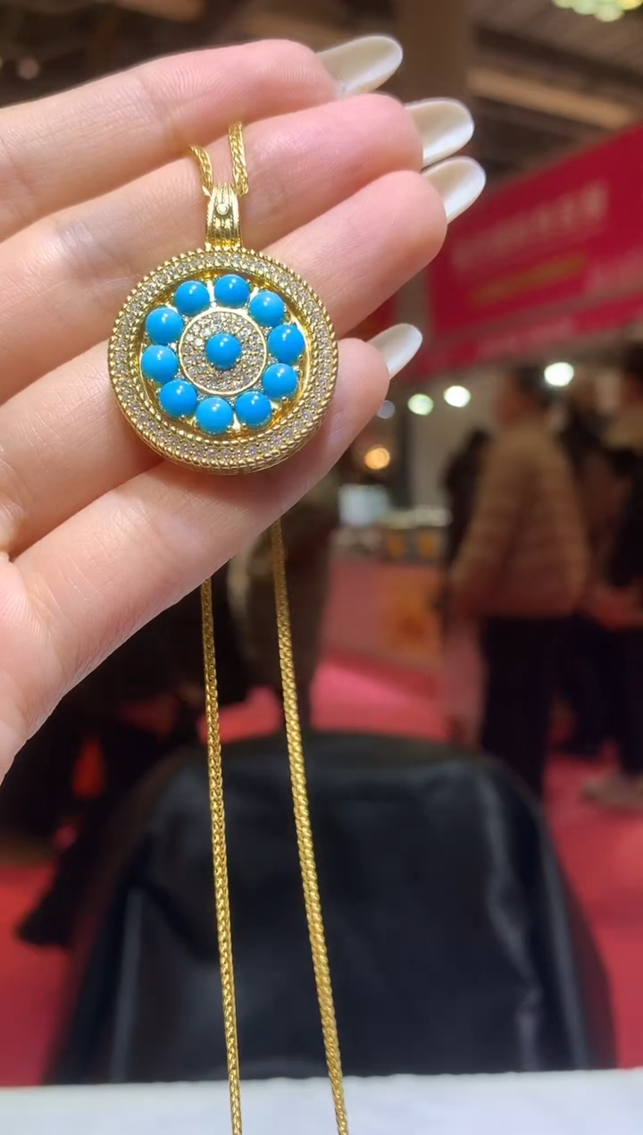 银S925镶嵌绿松石吊坠(赠链)【宝石世家严选】