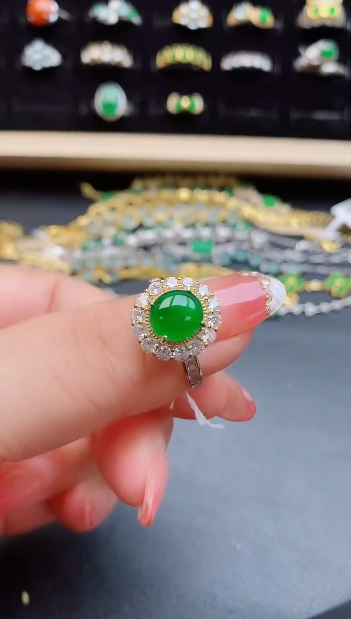 【闪购商品】翡翠戒指银S925镶嵌50805