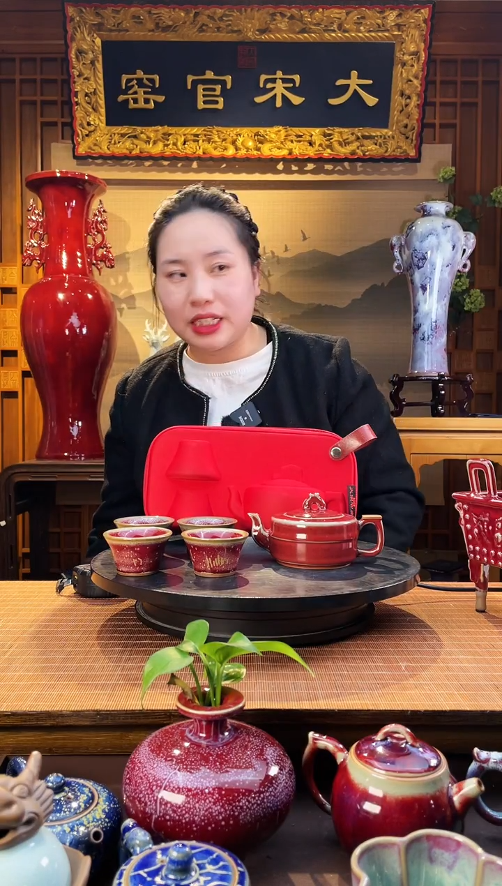 摆件大宋官窑【福满壶一壶四杯】