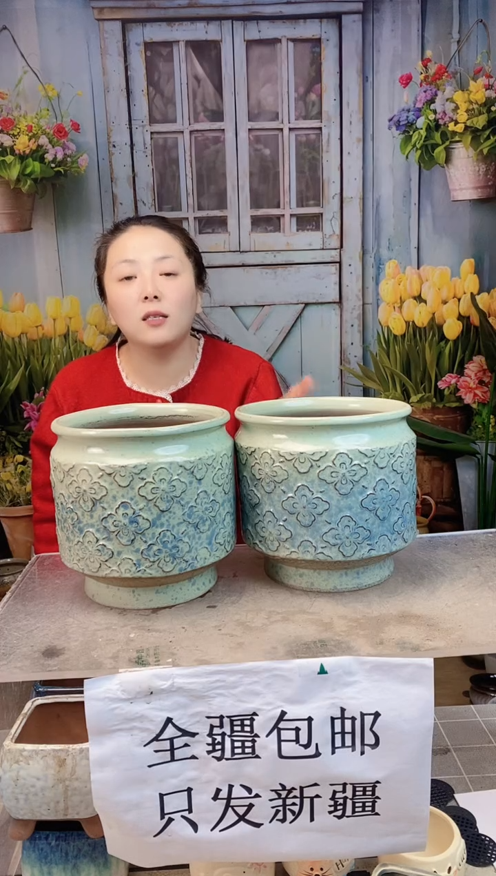 008 黄绿直口小花两个装  口18高19