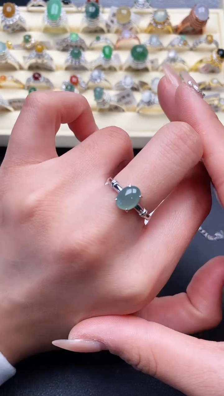 【闪购商品】翡翠戒指银S925镶嵌2222222+1