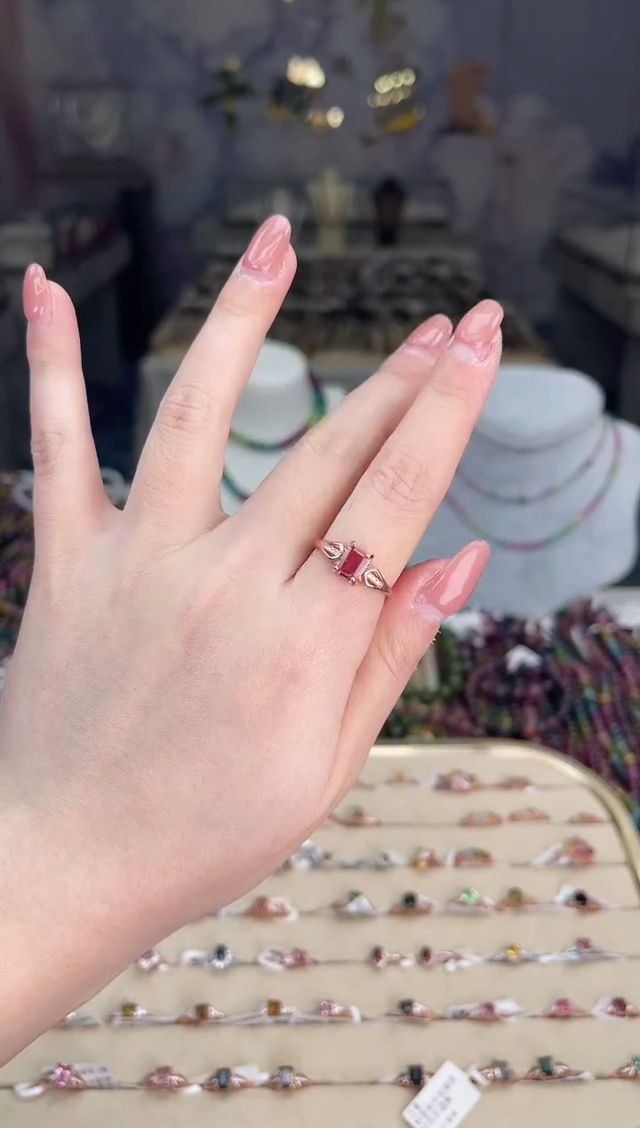 【闪购商品】碧玺/银S925镶嵌碧玺戒指多样性发货