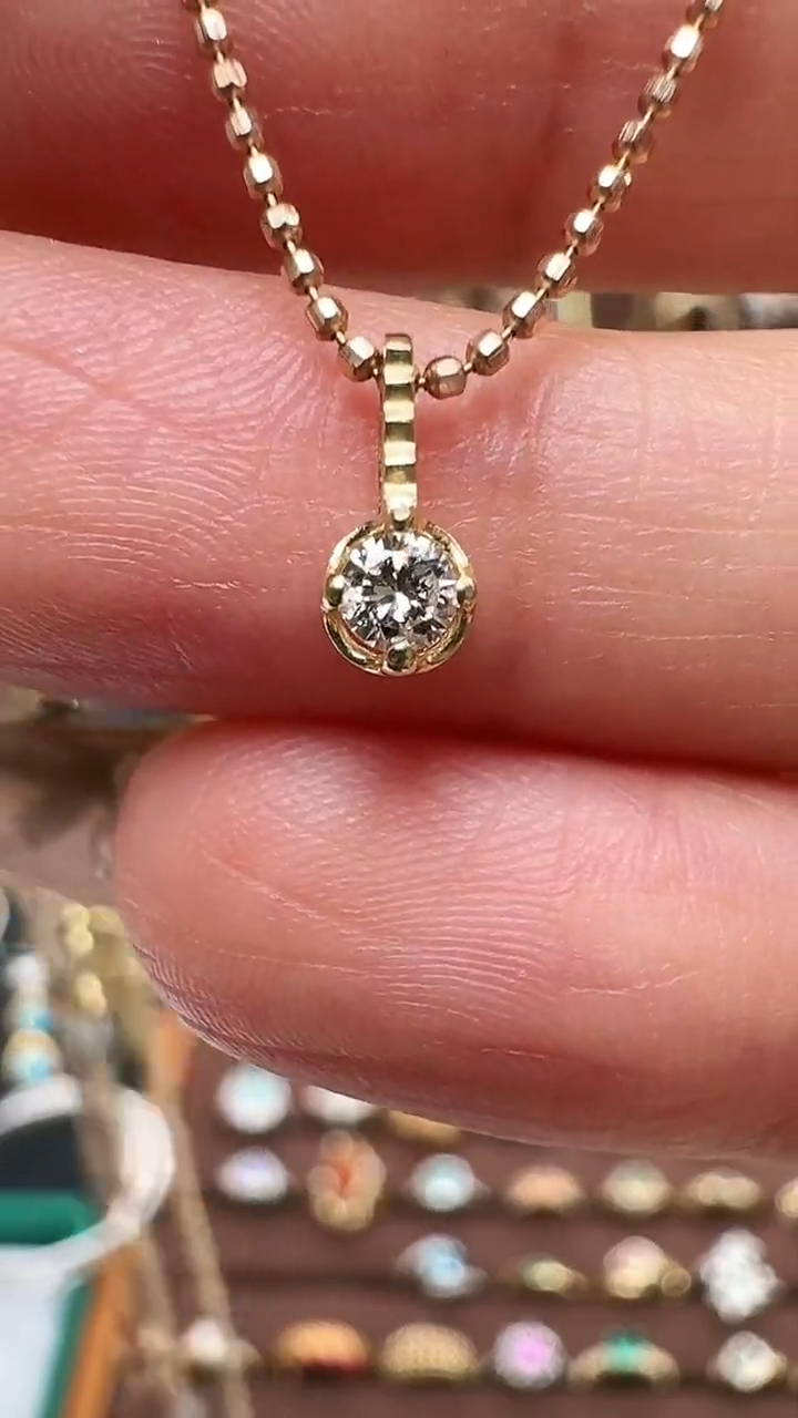 【闪购商品】钻石吊坠(不含链)18K金镶嵌18K金钻石吊坠