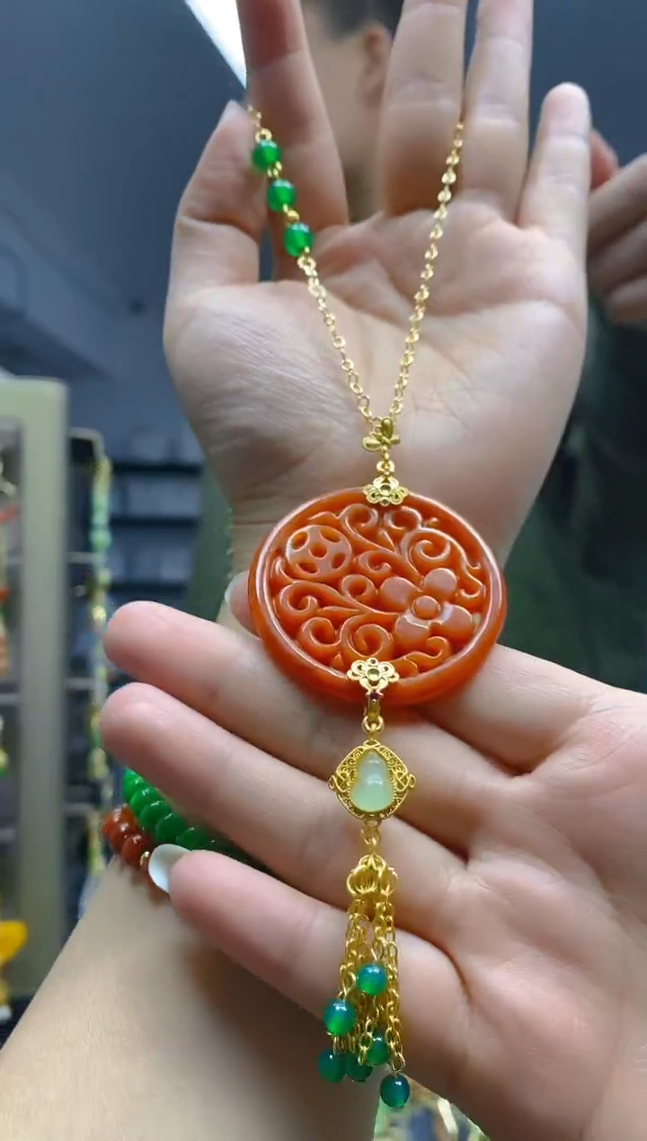 【闪购商品】翡翠耳饰合金096翡翠锁骨链