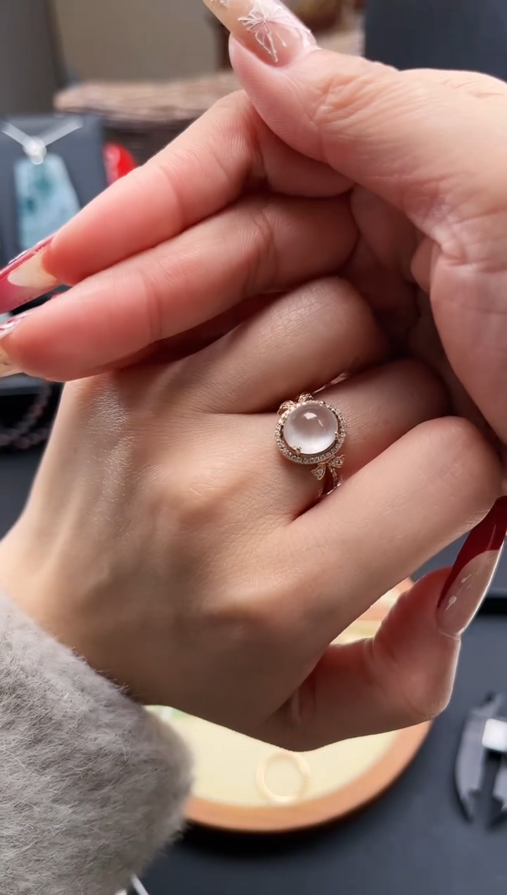 【闪购商品】翡翠戒指18K金镶嵌戒指